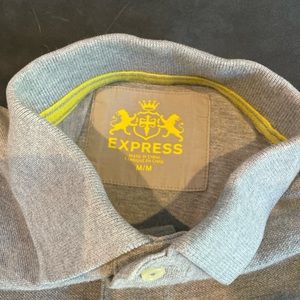 EXPRESS Grey Mens Polo Shirt